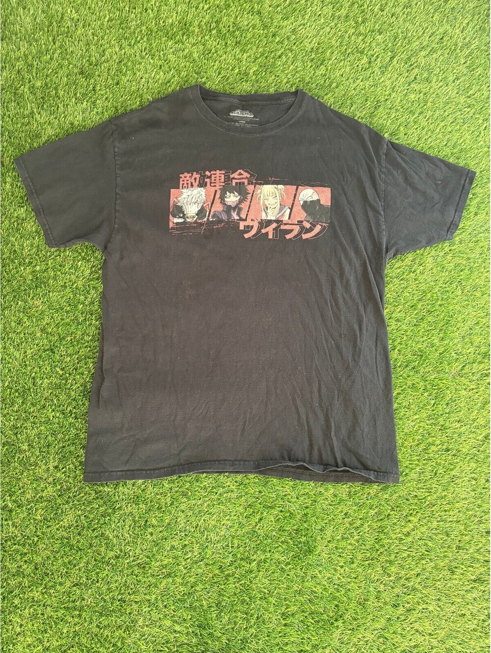 Vintage My Hero Academia Anime Black Graphic T-Shirt Size Large
